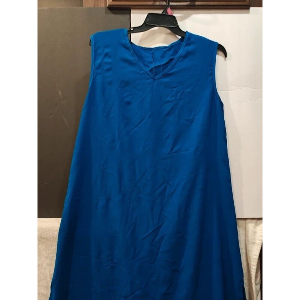 Royal Blue V-Neck Sleeveless Maxi Dress – Size 1X
